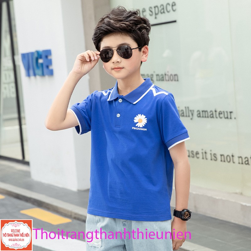 [35Kg - 75Kg] Áo Polo Nam Cotton Xanh Đỏ Hàng Quảng Châu Cao Cấp. | BigBuy360 - bigbuy360.vn