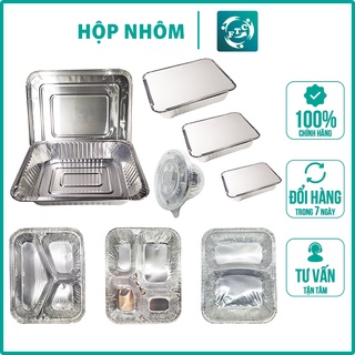 Khay nhôm, Hộp nhôm, Khay giấy bạc có nắp FTC set 10 chiếc đa dạng kích thước dùng một lần