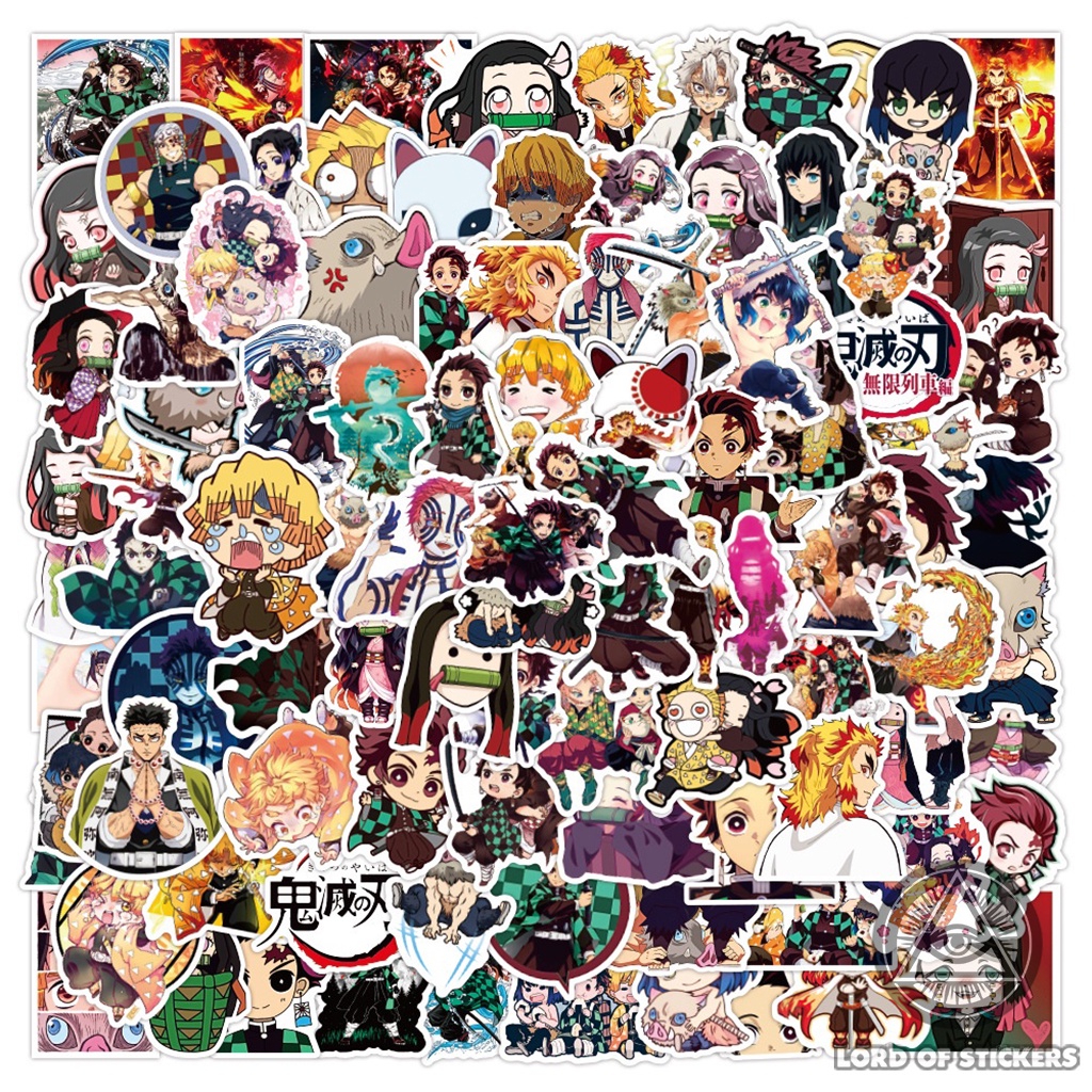 Set 400 Hình Dán Kimetsu No Yaiba Stricker Nhân Vật Truyện Tranh Demon Slayer Anime Manga Trang Trí Mũ Bảo Hiểm, Laptop