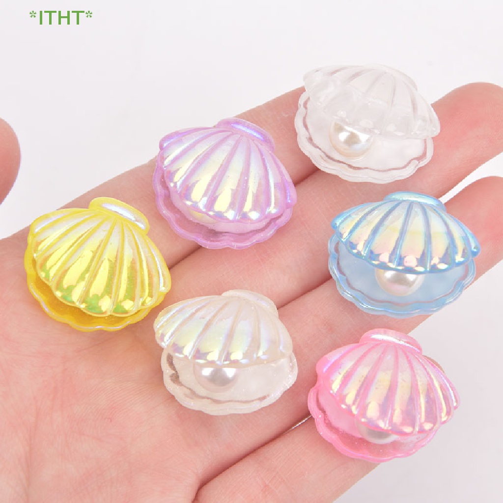 Bộ 5 Vỏ Ngọc Trai Bằng Nhựa Resin Dùng Trang Trí DIY Mới
