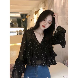 MS040 Áo voan 2 tầng chấm bi điệu đà