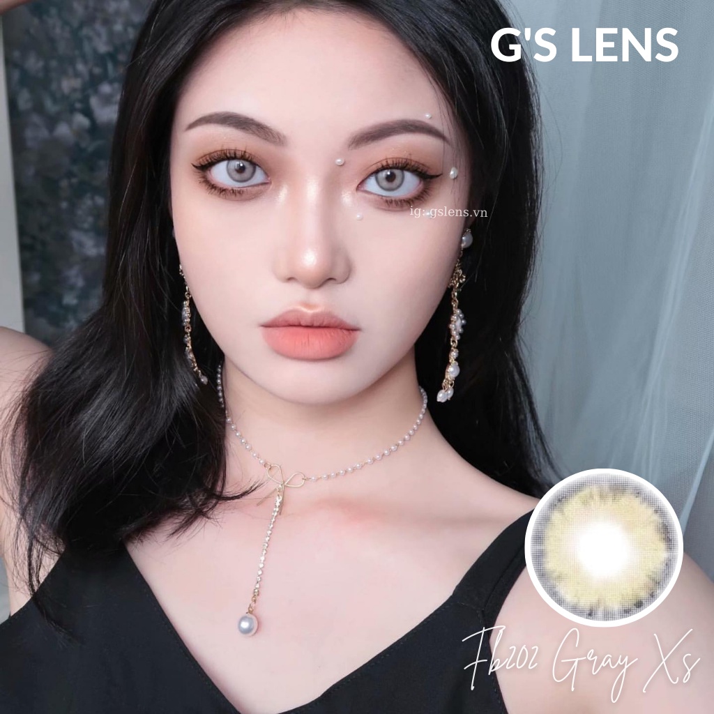 Kính Áp Tròng Xám Tây Style USA Không Giãn Tròng Size XS 14mm Có 0 Đến 6 Độ Cận Fb202 Gray