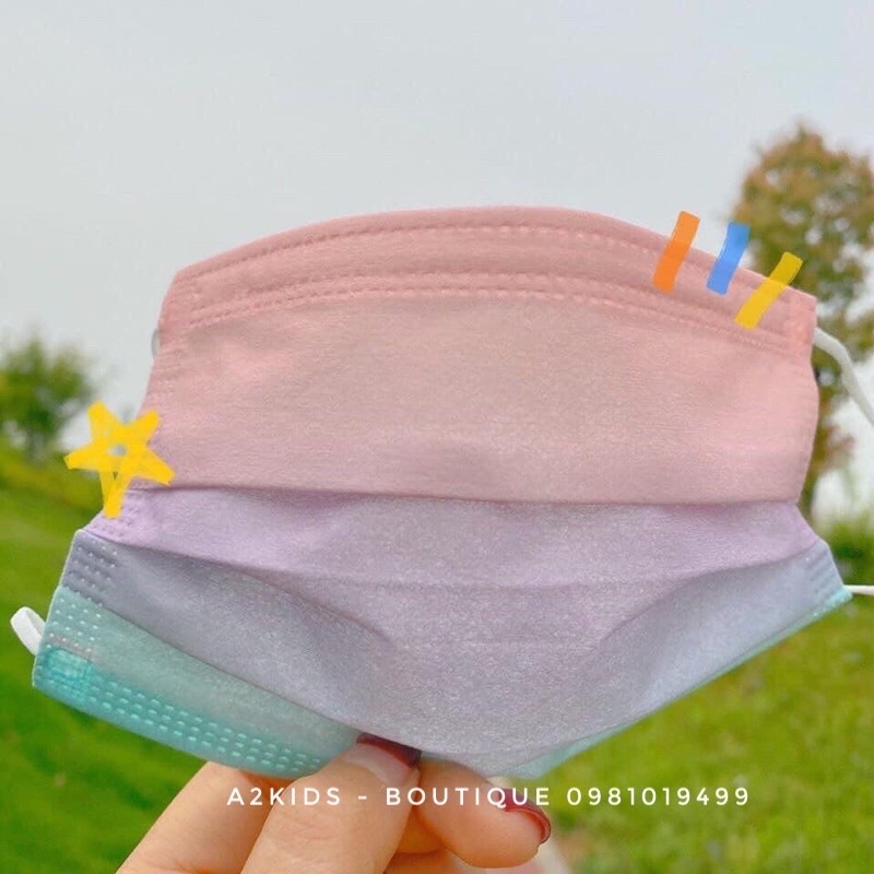 Khẩu Trang Cao Cấp 4 Lớp Họa Tiết Cầu Vòng GARCOTEX RAINBOW Mask