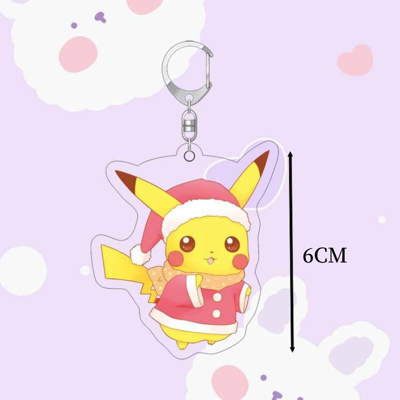 Anime Pokemon 6cm Around Laser High-Definition Acrylic Keychain Cute Children's Gift