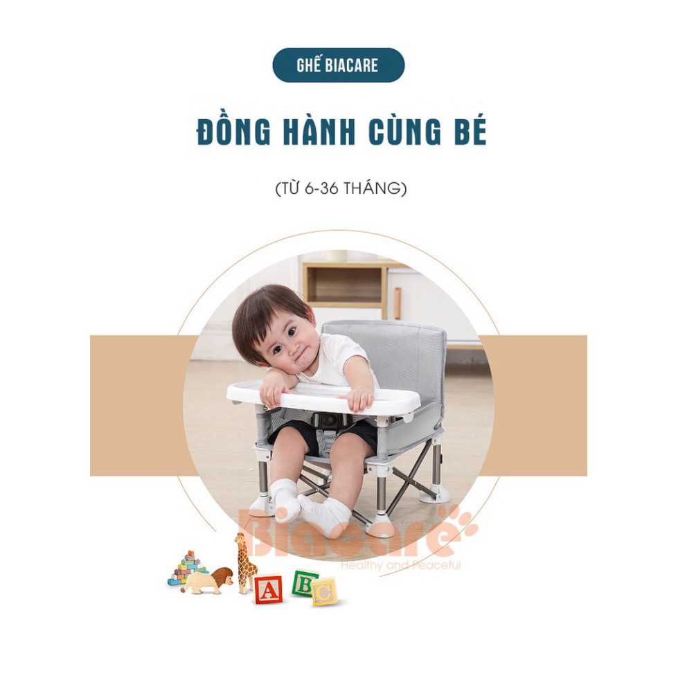 [Freeship] Ghế Ăn Dặm Gấp Gọn Biacare kiểu dáng Hàn Quốc Siêu Nhẹ Cho Bé, Ghế Ăn Dặm Du Lịch Gấp Gọn