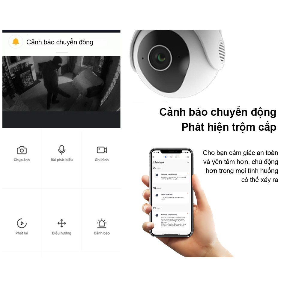 Camera ngoài trời QCT xoay 360 độ gen2 bộ nhớ 64GB 1296p 2k quốc tế | BigBuy360 - bigbuy360.vn