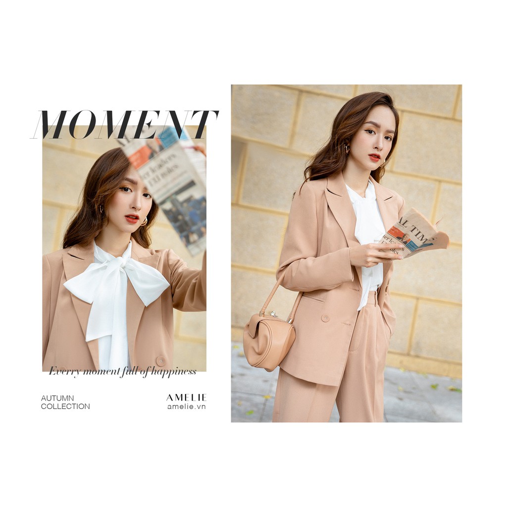 AMELIE Áo blazer cổ ve nhọn túi cơi 4 khuy bọc by Amelie