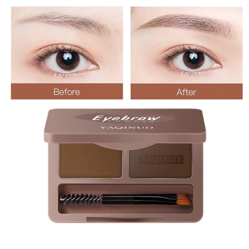 Phấn Trang Điểm Lông Mày 2 Màu Tự Nhiên Lâu Trôi Chống Thấm Nước Và Mồ Hôi Không Phai Màu Yakino