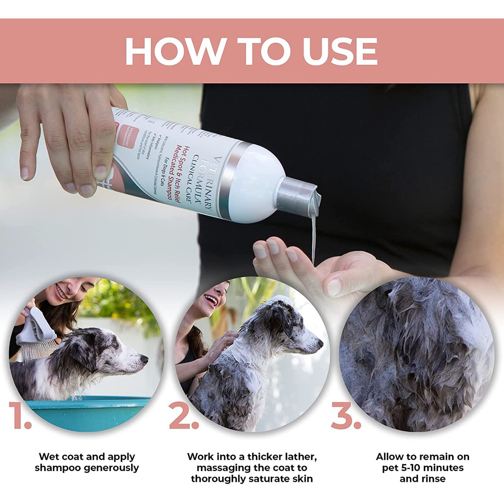 Dầu Tắm Giảm Viêm Ngứa, Nốt Đỏ Kích Ứng Da Cho Chó Mèo Veterinary Formula Clinical Care Hot Spot &amp; Itch Relief SUPERPETS