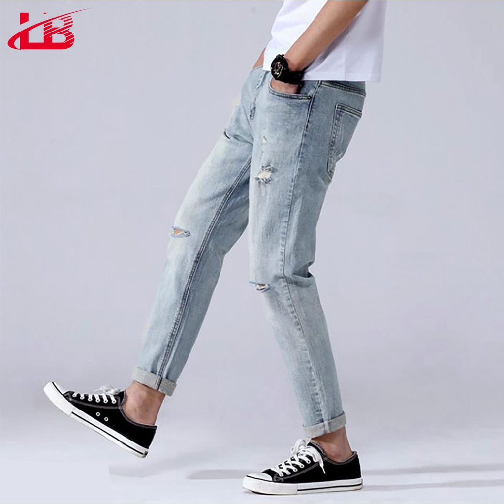 Quần Dài Jean Nam Lb , Co Giãn, Màu Đen Trơn Phối Dây Viền Như Hình, Size 28-34, Dnsh2080