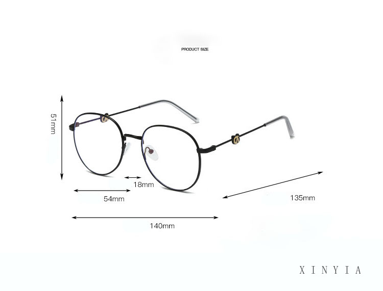 Mắt Kính Gọng Tròn Chống Tia Bức Xạ Thời Trang Hàn Quốc Cho Nam Và Nữ