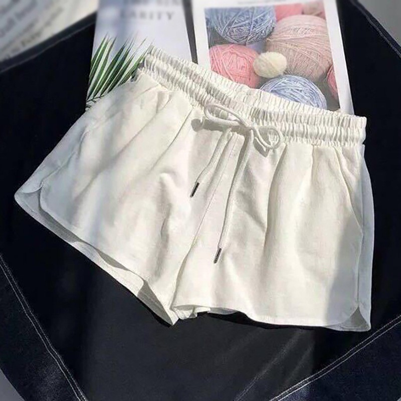 Quần Short Cotton Màu Trơn Lưng Thun Cho Nữ