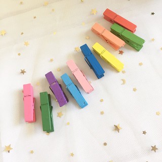 SET 50 KẸP GỖ TREO ẢNH NHIỀU MÀU SẮC + 5 SỢI DÂY TREO
