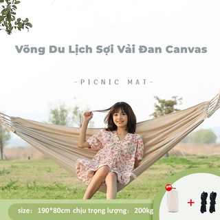 Võng du lịch sợi vải đan canvas size190cm - cắm trại, dã ngoại, gấp gọn