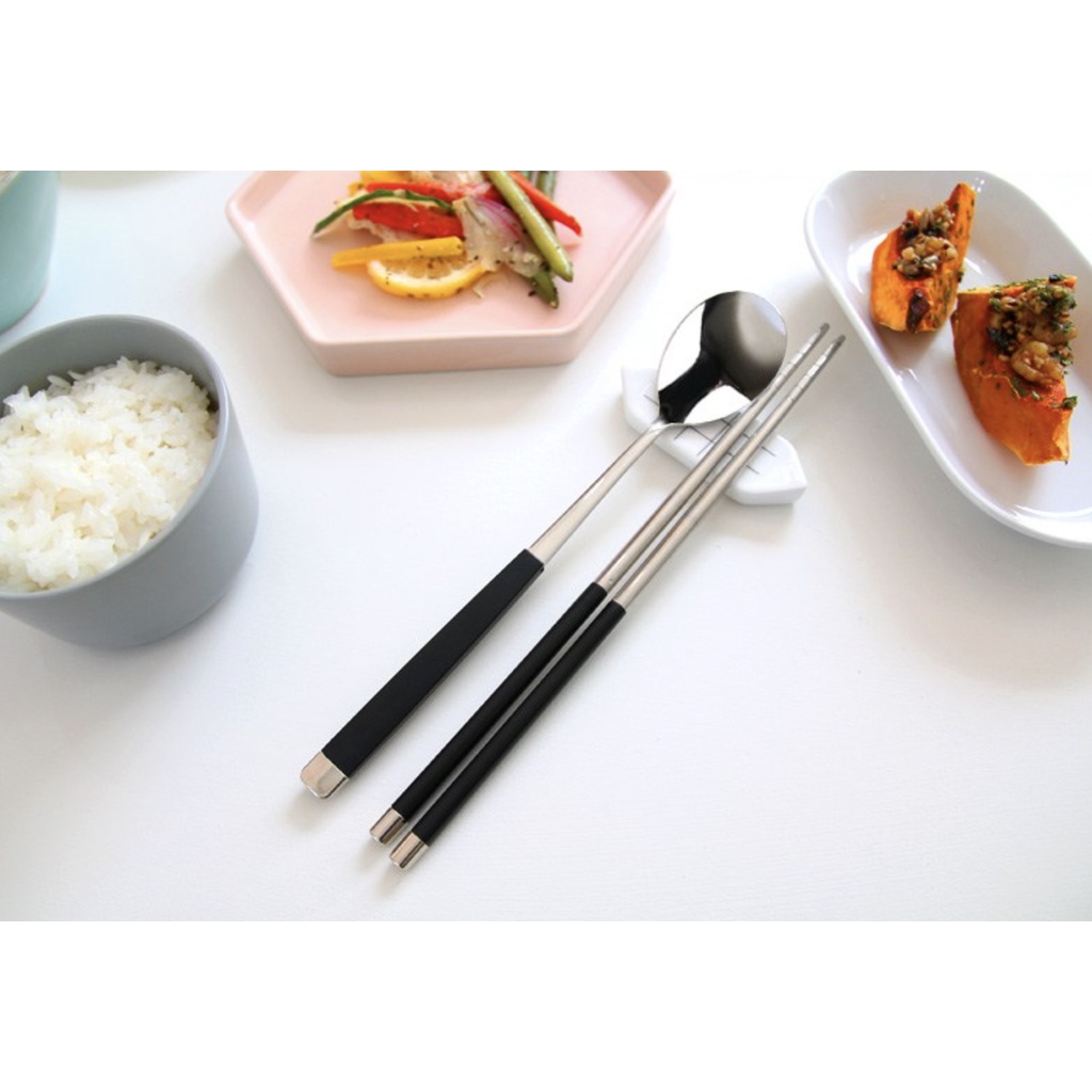 [Nội địa Hàn Quốc] Bộ thìa đũa thép không gỉ cao cấp Hàn Quốc thương hiệu Blanc French gồm 4 bộ đũa thìa