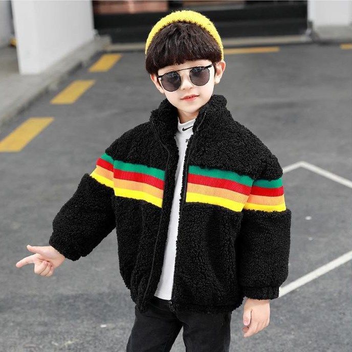 ✻Áo Khoác Cotton Xinh Xắn Dành Cho Bé✻Áo Khoác Giả Lông Cừu Dày Dặn Giữ Ấm Phong Cách Phương Tây Thời Trang Thu Đông Cho Bé Trai Và Gái