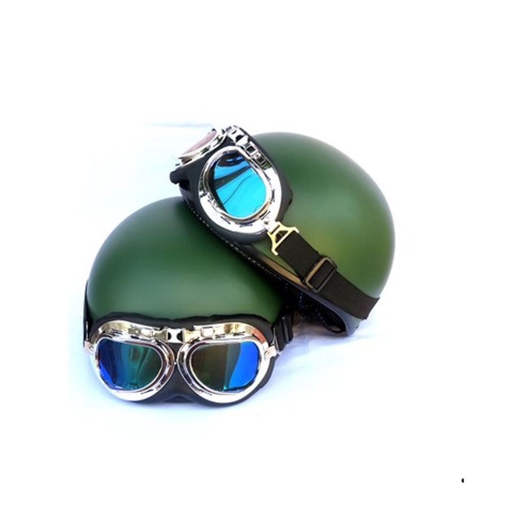 Mũ bảo hiểm nửa đầu 1/2 - Mũ phượt 1/2 nhiều tem lựa chọn kèm kính - ảnh thật