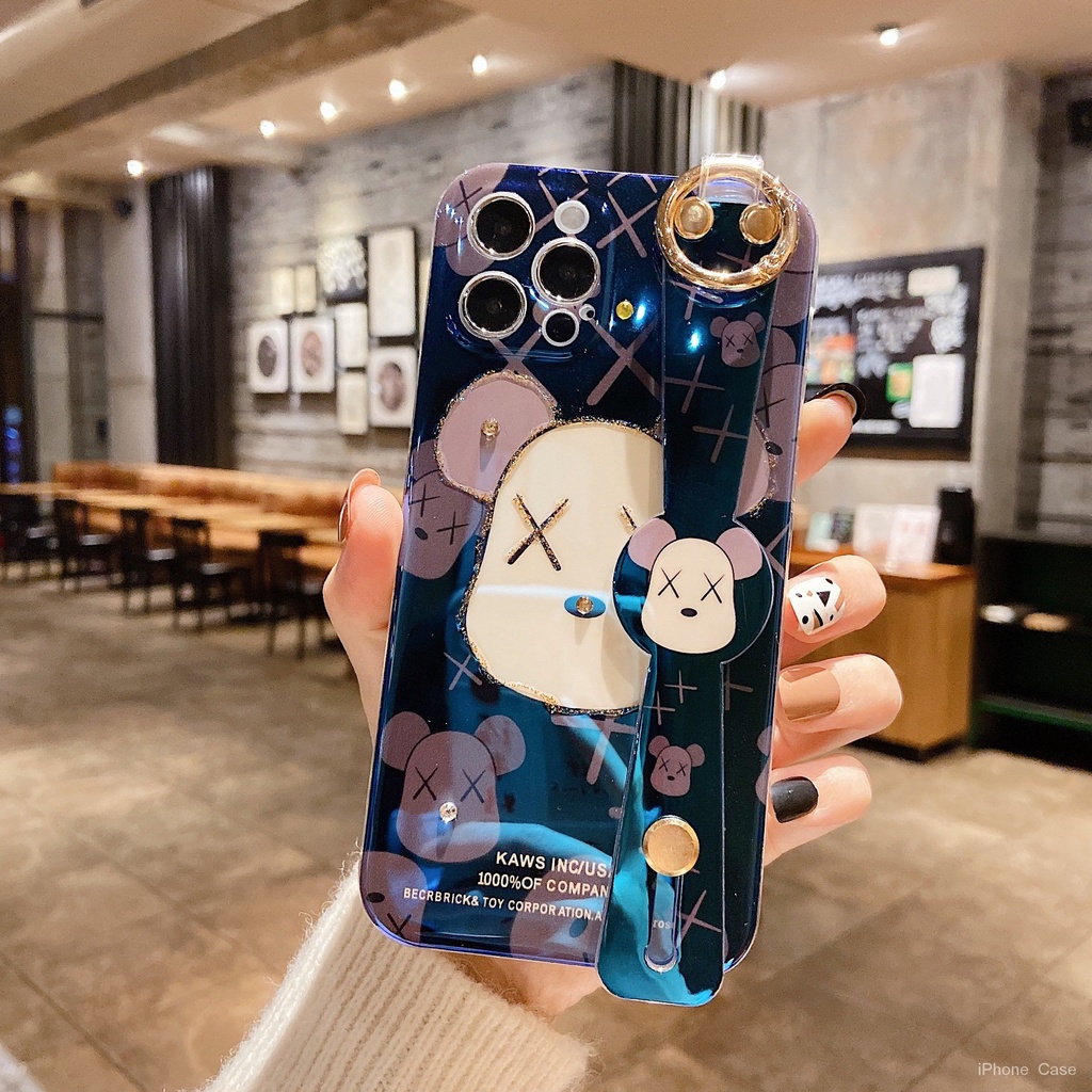 Ốp Điện Thoại Hình Gấu Có Dây Đeo Cho iPhone 7 8 X XR XsMax 11 12 13 14 pro max