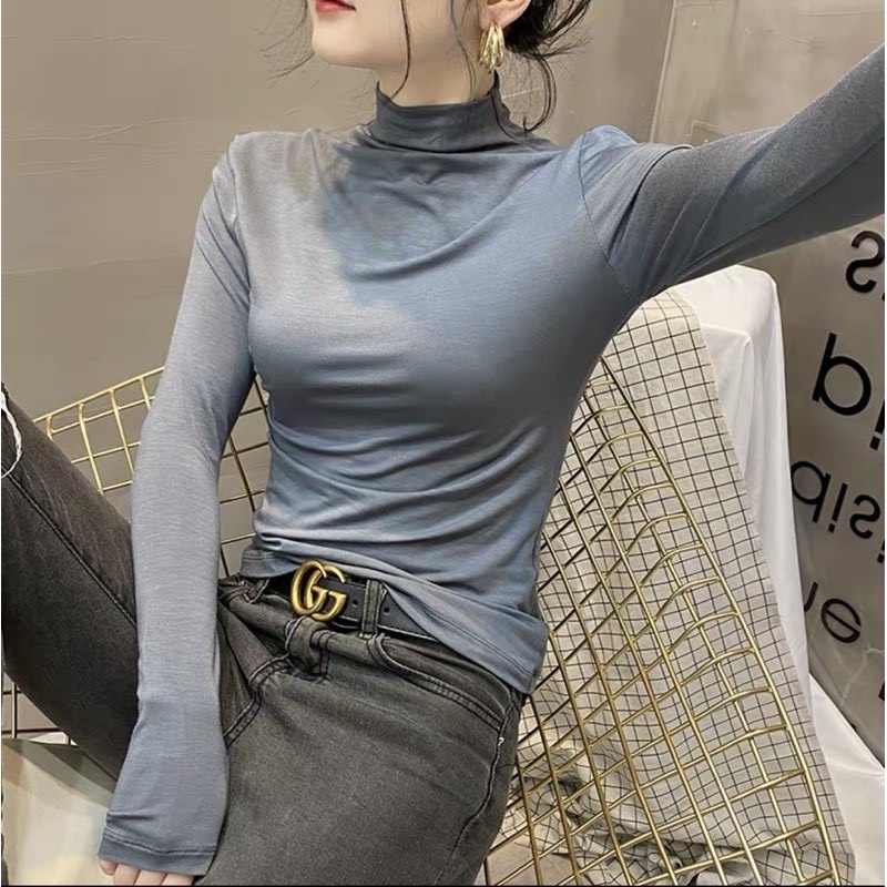 Áo giữ nhiệt nữ cổ 3p chất co giãn đẹp ấm Kanimi - AD05