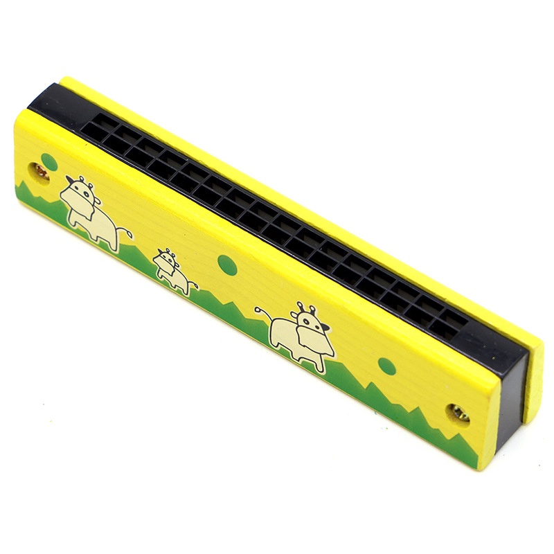 Kèn Harmonica Gỗ 16 Lỗ Họa Tiết Hoạt Hình Dễ Thương Cho Bé