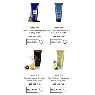Tắm Gội Toàn Thân cho Nam THE BODY SHOP White Musk for Men - Arber - Kistna Hair & Body Wash 200mL