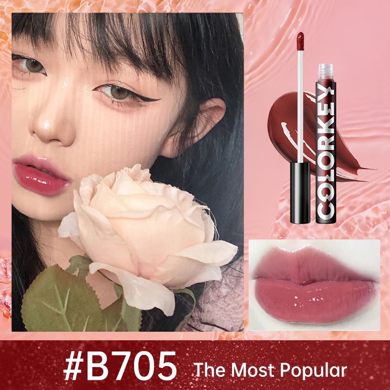 【COLORKEY】Son bóng Colorkey dạng lỏng 1.7g chống nước lâu trôi tiện dụng