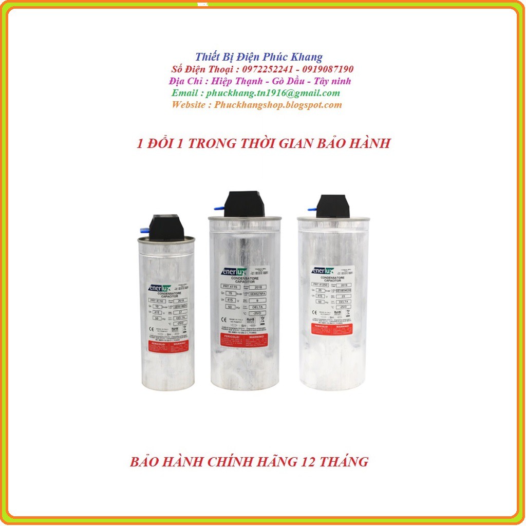 Freeship tụ bù công suất cos phi tiết kiệm điện 3pha 440v 10kvar-Enulux- PRT. 4410