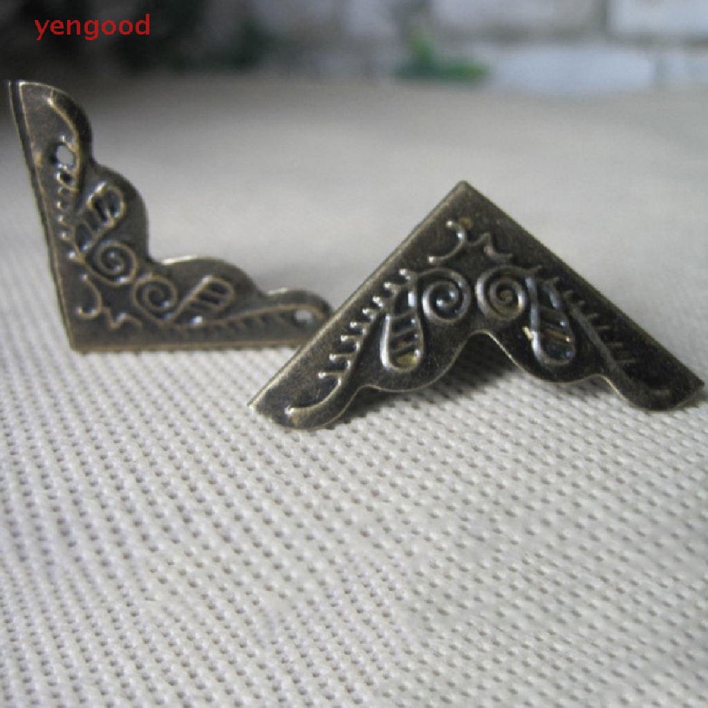 Set 10 Vỏ Bọc Góc Hộp Hành Lý Chạm Khắc Hình Tam Giác Bằng Kim Loại Trang Trí Nội Thất