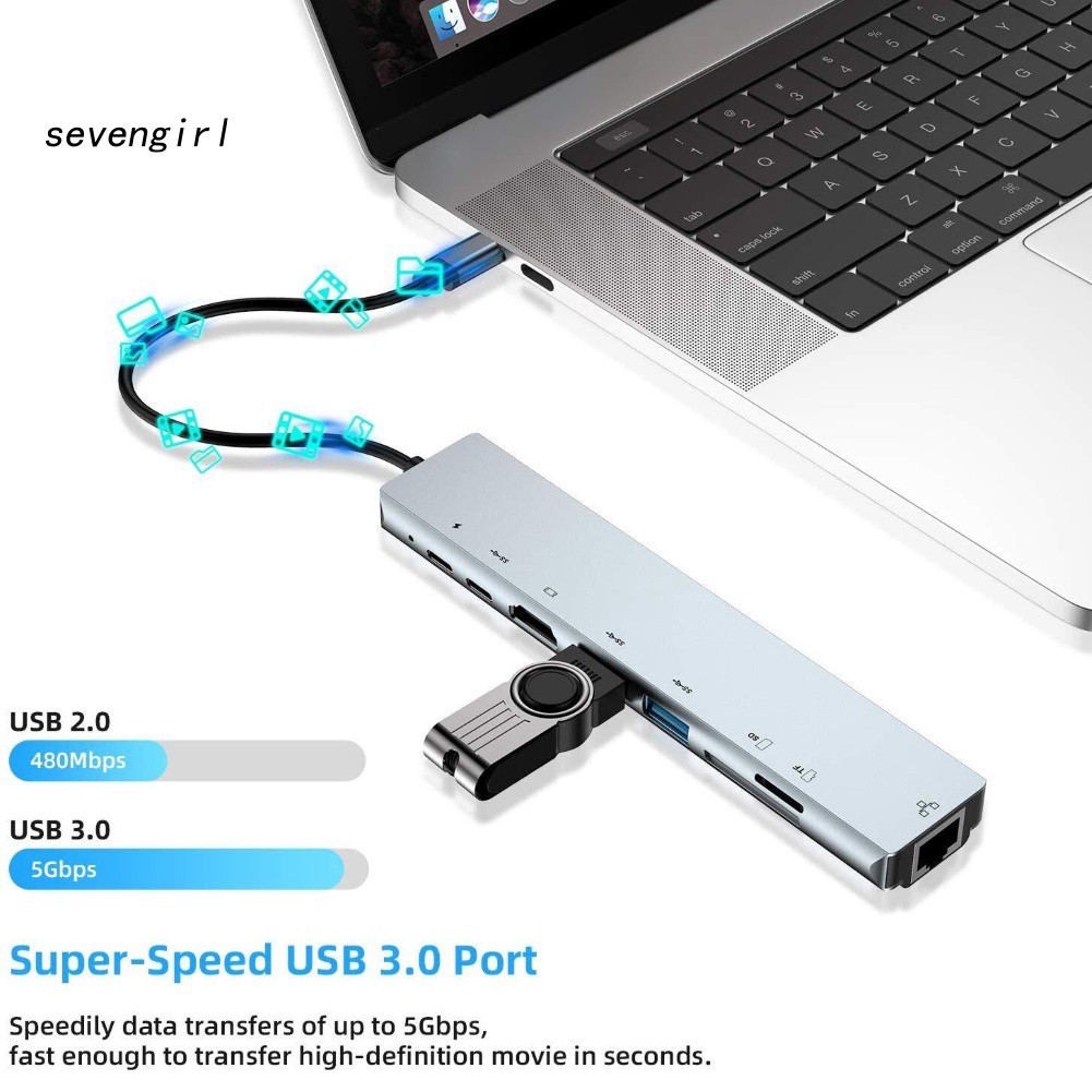 Bộ Chia Cổng Usb 3.0 8 Trong 1 Đa Năng Tiện Dụng