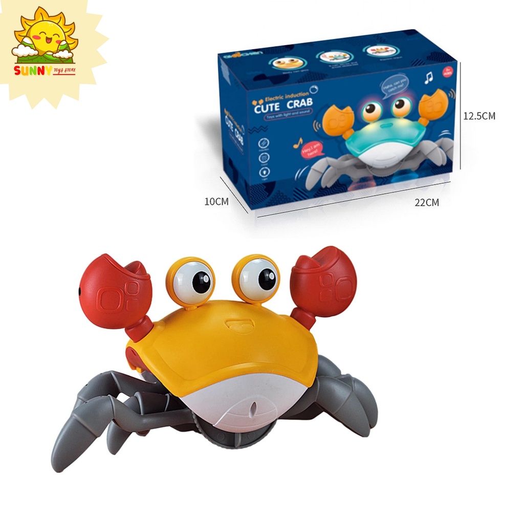 Đồ chơi Con Cua cảm biến tự tránh vật cản, âm thanh ánh sáng vui nhộn, sạc pin tiện lợi, đồ chơi thông minh - Sunny Kids