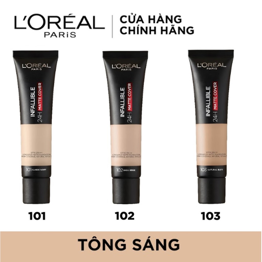 Kem nền lâu trôi Loreal Infallible 24H Matte Cover