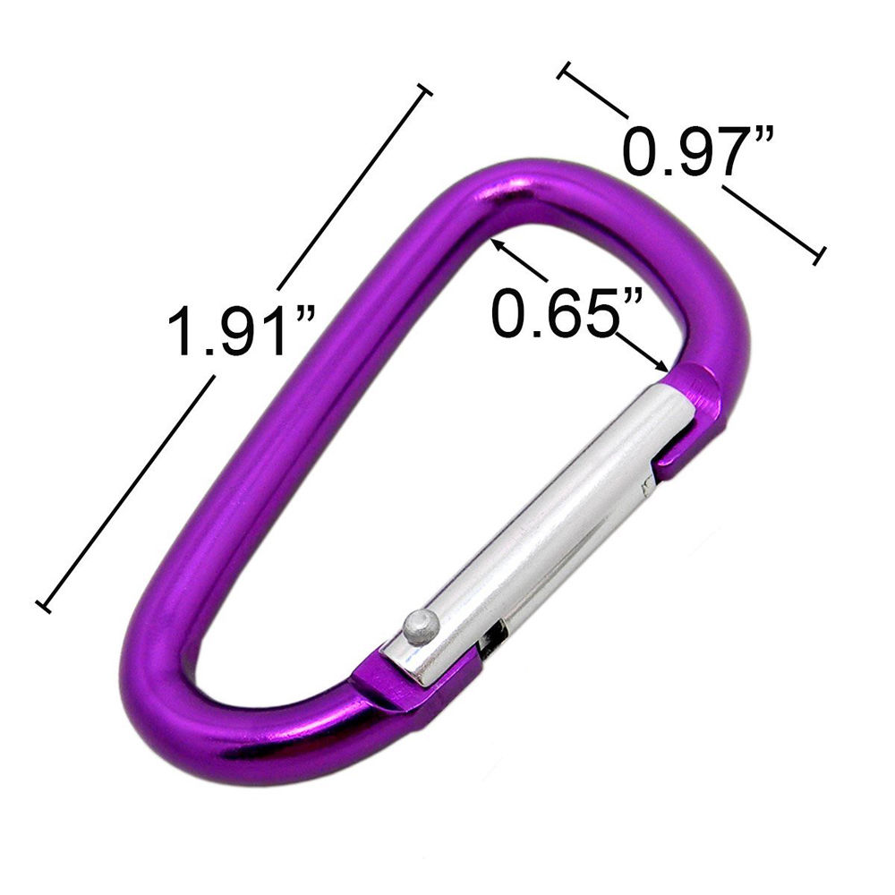 Set 5 móc khóa cài carabiner bằng nhôm đa năng tiện lợi dành cho hoạt động ngoài trời