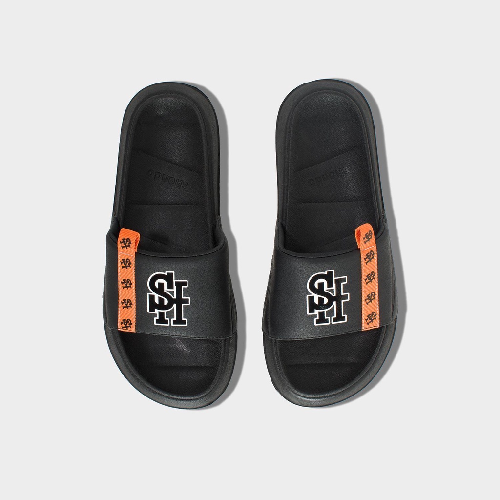 Dép SHONDO Trendy III in chữ SH full đen TRE1111