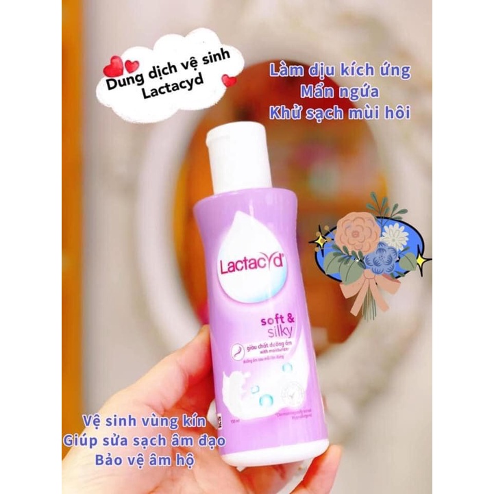 Dung Dịch Vệ Sinh Phụ nữ Lactacyd Soft &amp; Silky Dưỡng Ẩm 150ml-[FREE SHIP] TỪ ĐƠN 50K