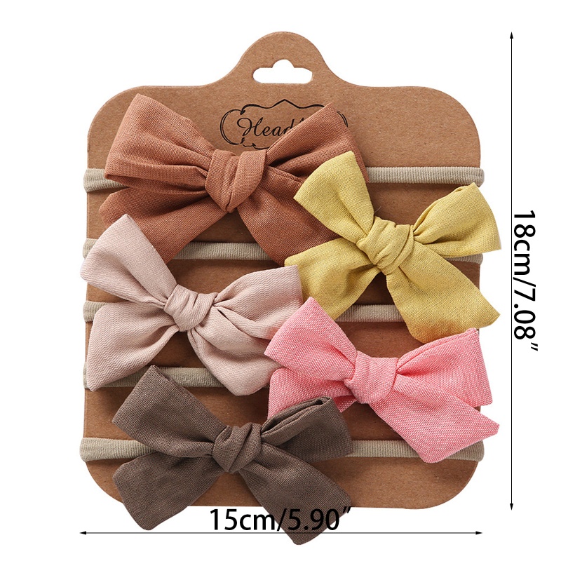 Set 5 Băng Đô Ren Hoa Co Giãn Bằng Nylon Dành Cho Bé Gái Sơ Sinh