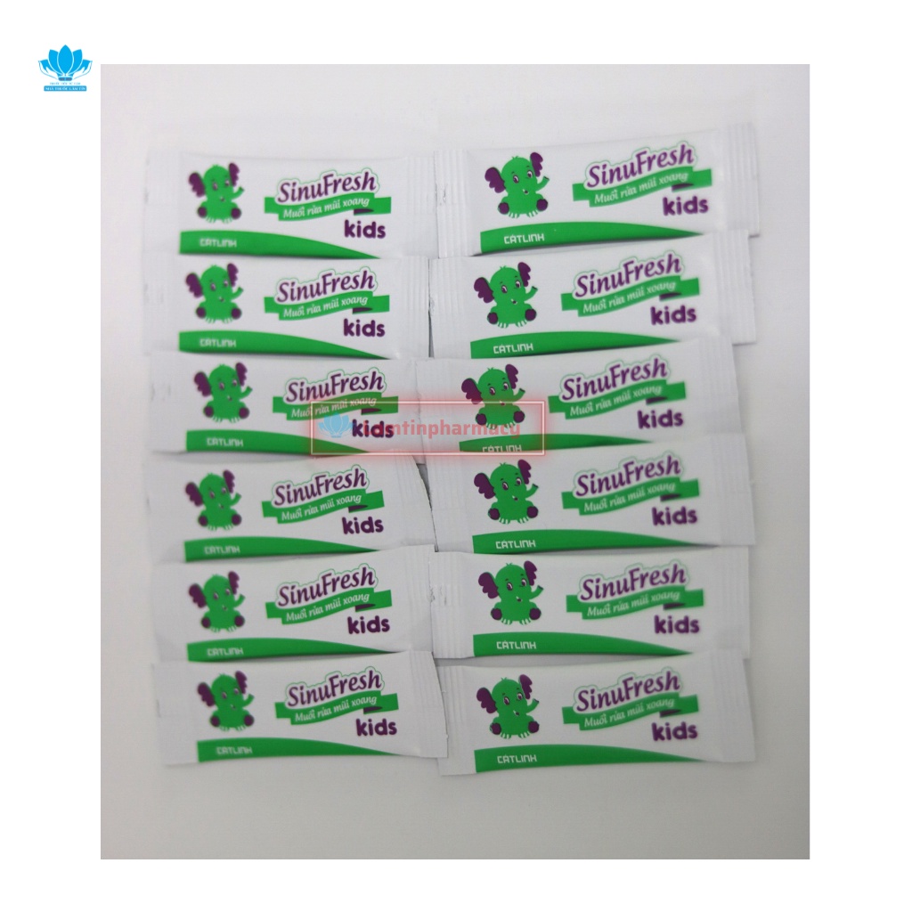 ✅(Chính Hãng) Muối rửa mũi SinuFresh kids rửa mũi xoang cát linh cho trẻ em chính hãng Hộp 40gói