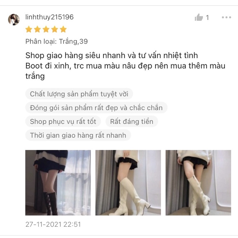 Sẵn 36 trắng BỐT ĐÙI CAO CỔ HOT HIT Trắng Đen Nâu