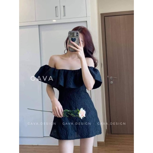 🌿🌿Váy gấm trễ vai bánh bèo neww❤❤
