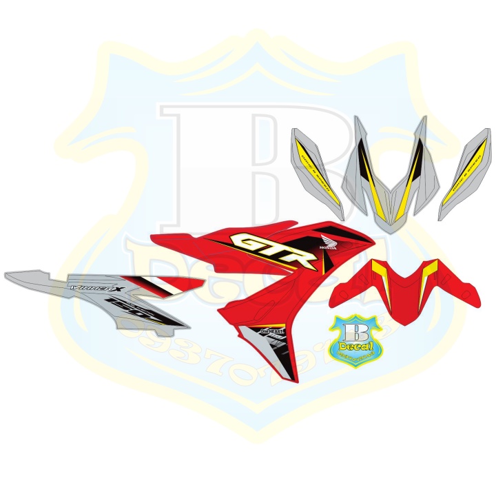 ( Quí khách vui lòng mang ra tiệm cho thợ dán ) Tem winner X GTR đỏ bạc