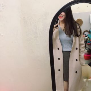 Áo dạ ép dài style Hàn xẻng