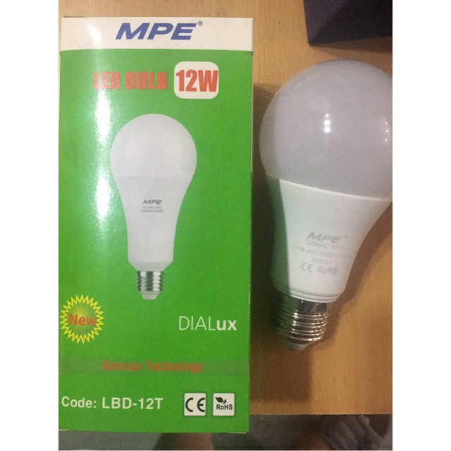 Bóng đèn LED Bulb MPE - Ánh sáng trắng/vàng - 3w, 5w, 7w, 9w, 12, 15w cao cấp MPE ( tiêu chuẩn châu âu)