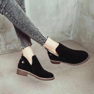 Boot cổ xẻ lót lông form đẹp
