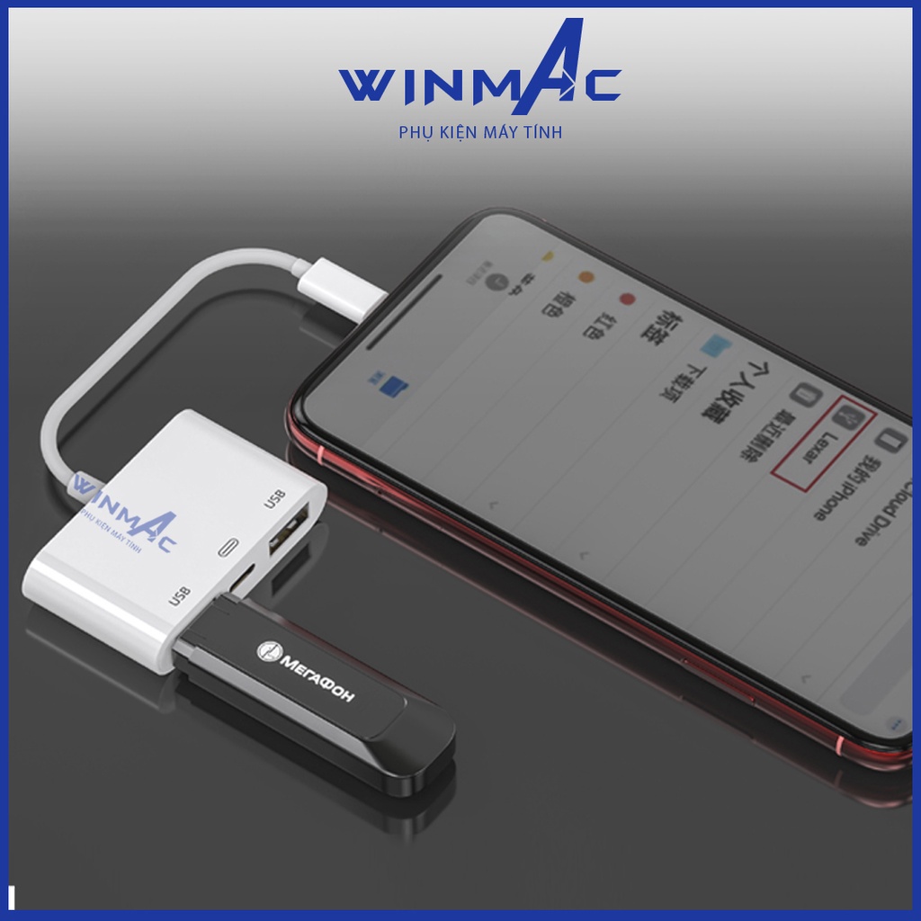 Bộ Chuyển Đổi Lightning sang USB - Otg lightning chia cổng USB cho iphone ipad tích hợp cổng sạc - Winmac | BigBuy360 - bigbuy360.vn