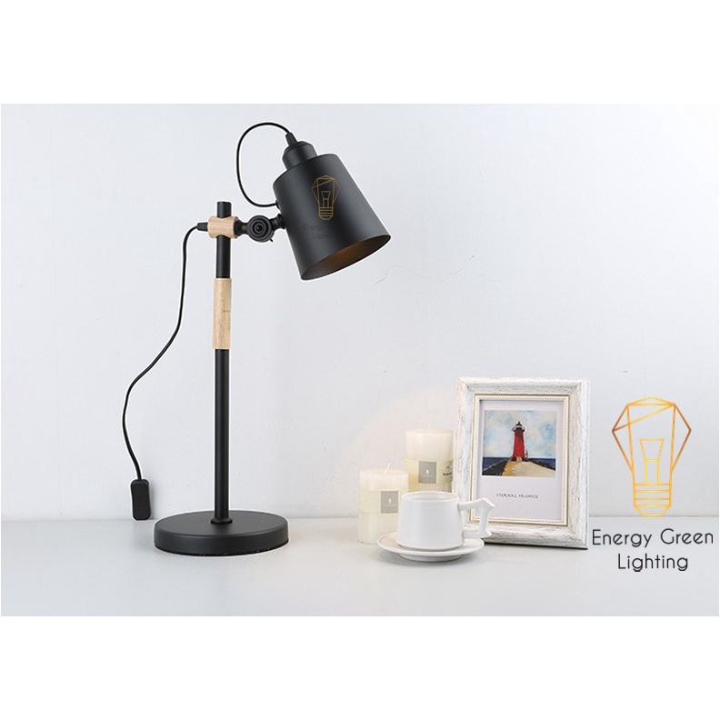 Đèn Để Bàn Làm Việc Energy Green Lighting Vintage DB-3040 - Tặng kèm bóng LED - Bảo hành 12 Tháng - Có Video