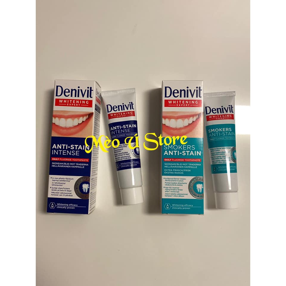 Kem đánh răng trắng sáng Denivit Anti - Stain Intense 50ml