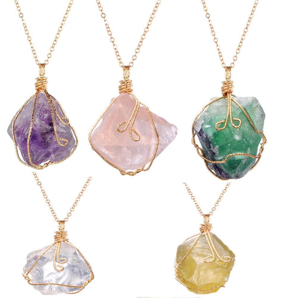 Mặt vòng cổ Bằng Đá Fluorite Tự Nhiên Thời Trang Cho Nữ