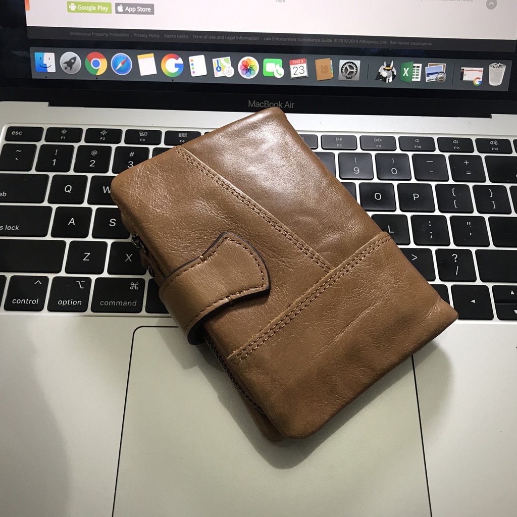 2022 Contact N1103-4 - Bảo Hành 2 Năm - Bóp Ví Đứng Bỏ Túi Da Ngựa Điên Men and Women Wallet Genuine Bò - Nam Nữ