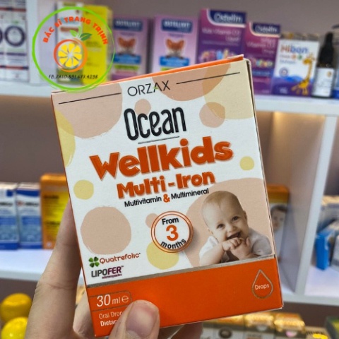 [ Chính Hãng] Ocean Wellkids- Multi iron_ • Bổ sung Sắt và kẽm và các vitamin thiết yếu cho trẻ nhỏ