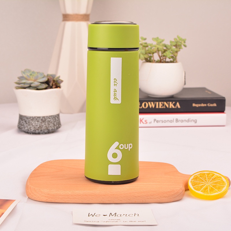 BÌNH GIỮ NHIỆT 6 OUP LÕI THỦY TINH NẮP INOX - BÌNH NƯỚC GIỮ NHIỆT 450ML