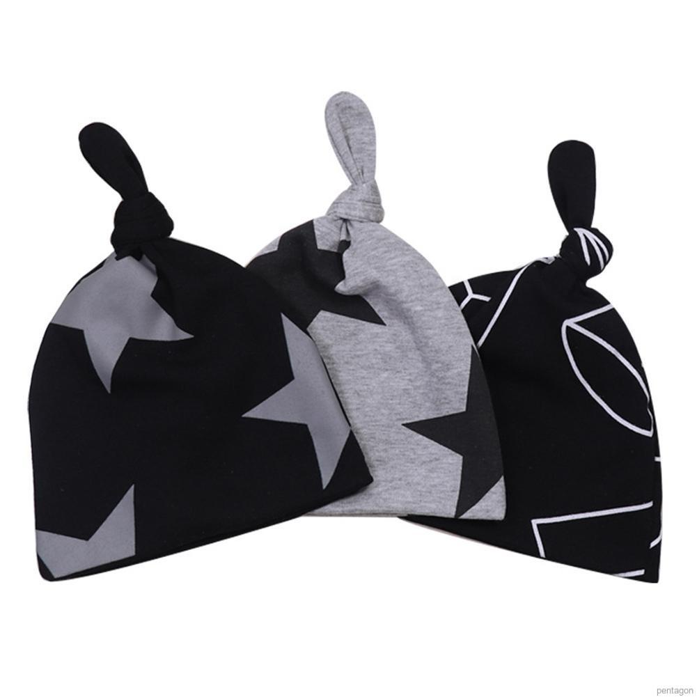 Mũ Cotton Họa Tiết Ngôi Sao Và Kẻ Sọc Cho Bé Sơ Sinh 0-2 Tuổi